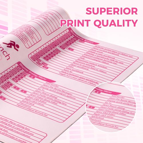 iCasso Pink Excel Cheat Sheet Desk Mat with Excel for Dummies - color: Pink
