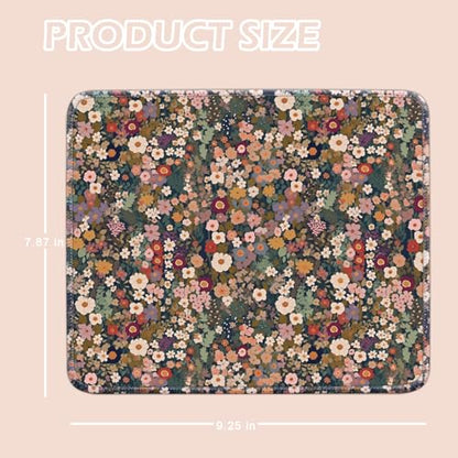 Mouse Pad for Desk with Stitched Edge, Premium Cute Washable Mouse Pads. Computer Mousepad with Non-Slip Rubber Base, Mousepads for Laptop, 9.25x7.75x0.12 inch (Flower Fantasy) - color: Flower Fantasy