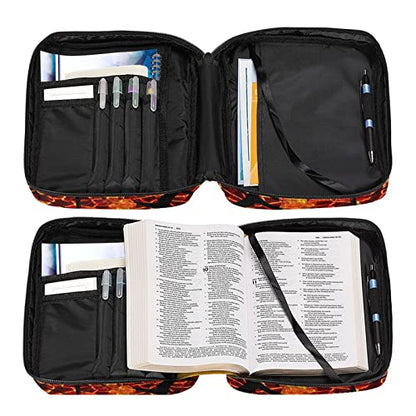 Coldinair Firing Soccer Print Bible Cover for Boys Kids Bible Case Carrying Book Case Church Bag with Handle and Zippered Pockets,Lightweight and Durable - color: Firing Soccer