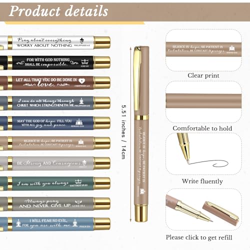 Kosiz 10 Set / 20 Pcs Christian Notebook & Pen Bible Verse, Boho - color: Boho