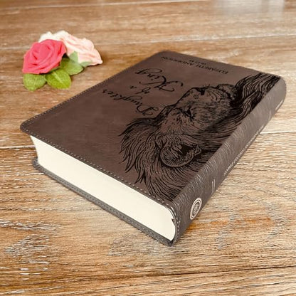 STARKENBURG COMPANY Personalized ESV Journaling Bible, Daughter of a King Lion Design, Custom Engraved Name, Christian Gift, Baptism Gift, Bible Gift for Her