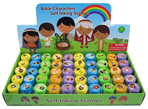 TINYMILLS 50 Pcs Bible Characters Religious Assorted Stampers for Kids