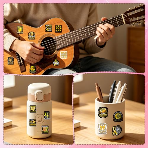 100 Pcs Childhood Cancer Awareness Stickers Childhood Cancer Items - style: Childhood Cancer Awareness