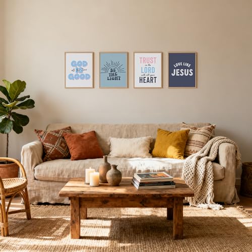 ZNGFON Trendy Christian Wall Art Prints Set of 4, God is good all the time Bible Verse Posters Room Wall Decor，Jesus Scripture Pictures Trendy Preppy Christian Prints，Teen Girls Gifts,8x10 Unframed - color: Christian 11