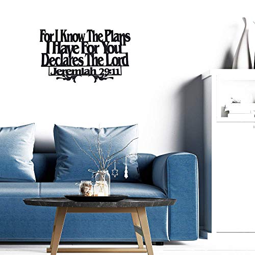 Inspirational Word Art, Christian Faith Biblical Verse Wall Sign, Hand-Made Wooden Decoration Plaque for Home, Office, Church, 11 x 17 inches (Know the Plans) - color: Know The Plans