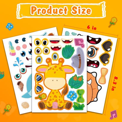 48 Make Your Own Animal Sticker Sheets for Kids - style: Mixed Animals