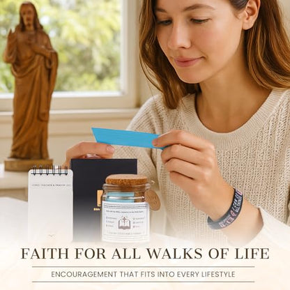 Bible Verse Jar – 90 Scripture & Affirmation Cards | Christian Gift, Christmas Gift, Fathers Day | Faith Jar for Women, Men, Mom, Dad, Friends | Daily Prayer, Encouragement & Inspiration