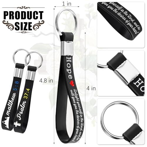Sureio 24/48/100pcs God Father Christian Gifts Keychains Bulk with Bible Scripture Inspirational Keychains Church Vbs Gift - color: Dark Colors