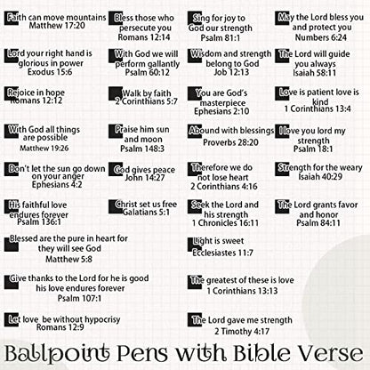 Geosar 30Pcs Christian Bible Verse Ballpoint Pen Gift Scripture, Black - color: Black