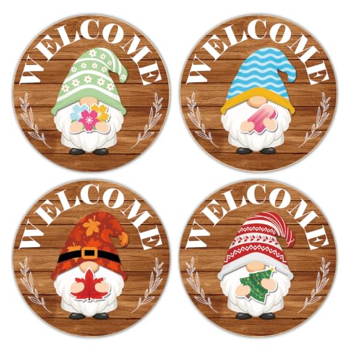Interchangeable Gnome Welcome Sign Fall Halloween Decor, Russety - color: Russety