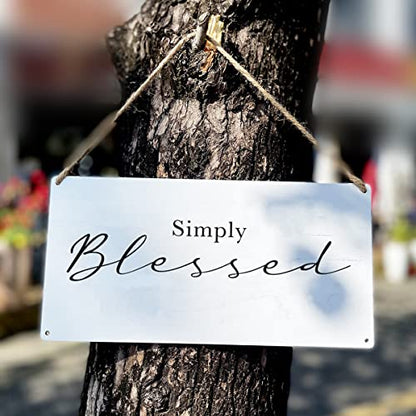 Bible Verse Home Wall Decor Simply Blessed Scripture Wood Signs Rustic Hanging Wall Plaque Wooden Christian Religious Sign