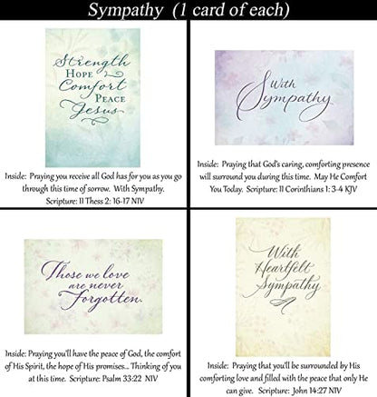 Sympathy Cards ~ No Repeated Designs~ 32 Cards and Designs ~ Christian/Religious Greeting Card Assortment ~ Scripture in every card ~ Envelopes Included