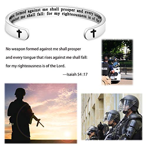 Gzrlyf Isaiah 54:17 Bracelet No Weapon Formed Against Me Shall Prosper Bracelet Religious Gifts - style: Cuff,Religious