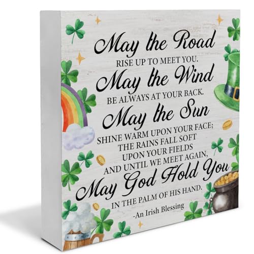 Irish Blessing Decorations Rustic St. Patricks Day Decor - color: MAY