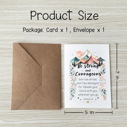 Be Strong and Courageous Card Christian Encouragement Cards Joshua 1:9 Bible Verse Scripture Greeting Gift for Friend Bestie Prayer Partner Pastor Mom Dad Sibling Family Coworker - color: Be Strong And Courageous Joshua 1:9