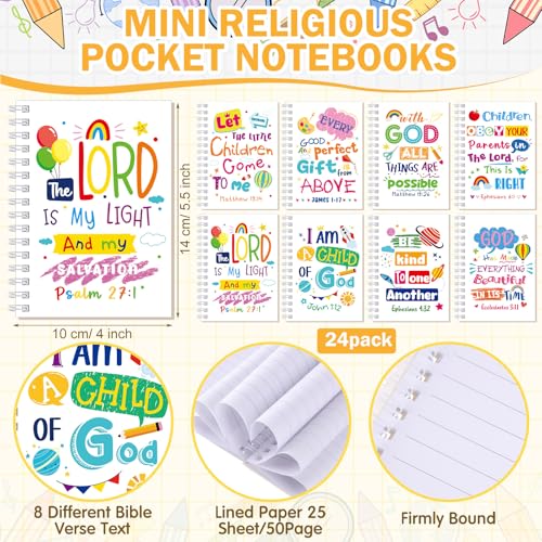 Crtiin 48 Pcs Christian Notepads Pencils Set, Kids School Gifts, White 3 - color: White, style: White Jesus 3