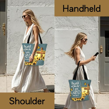 Bible Tote Bags For Women Religious Church Bag Christian Tote Bags Inspirational For Women Organizer Christian Gift - color: Bible Sunflower