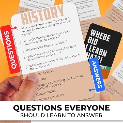 Trivia Card Games for Adults — Family Board Games for Teens and Adults - color: 4. History