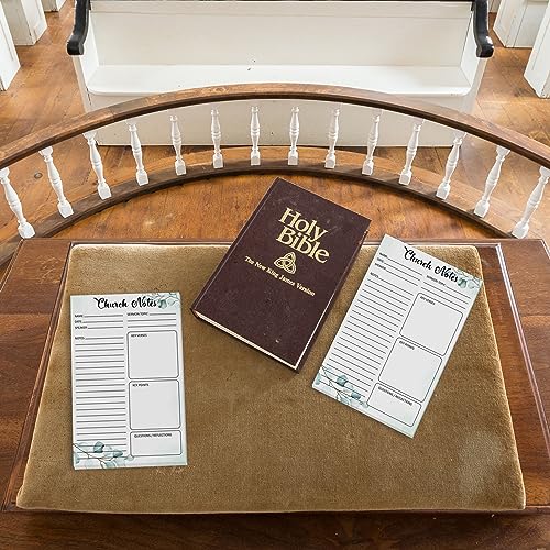 4 Pcs Church Notes Notebook Prayer Request Journal Tear Away Sermon Record Supplies Colorful Religious Notepads 5.5 x 8.5 Inch Each with 25 Pages