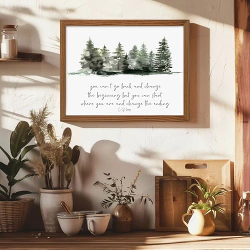 Loomarte Christian Bible Verse Wall Art 8x10 Inch - color: AF24-103-Change Ending, size: 10"L x 8"W