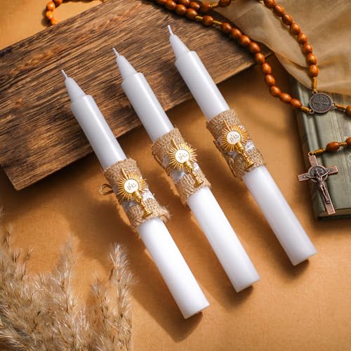 Conelist 24 Pcs Baptism Candles Catolico Baptism Candle Gift