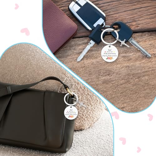 Heigebi Christian Keychain for Women Bible Verse Keychain for Daughter Sister Mom Inspirational Jewelry Christening Keychains - color: Christian Keychain 1