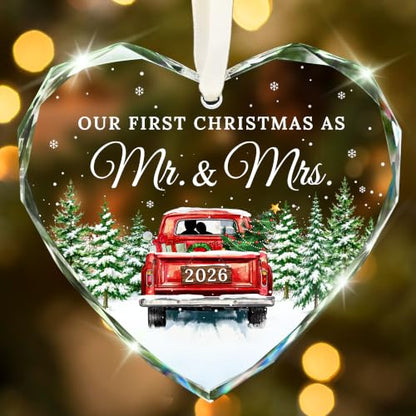 Wedding Gifts for Couples 2026, First Christmas Married Ornament 2026 - color: 1st Mr & Mrs 2