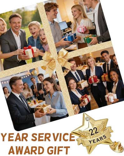 Years of Service Pins, Gold Star Pin for 1-30 Year Work Anniversary, Long Standing Employee Recognition Award Star Pins for Staff, Team & Volunteers - style: 22 Years