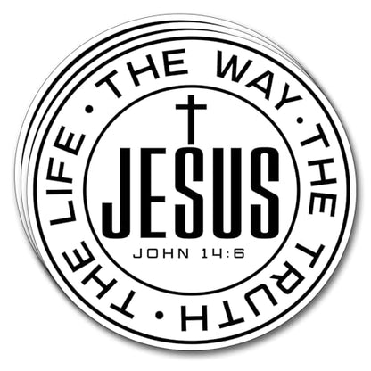 (3Pcs) Jesus The Way The Truth The Life Sticker Christian Inspirational Decals Decorate Books Laptop Phone Water Bottles Kindles Tumbler Waterproof Vinyl Stickers 3" Inch - color: Jesus the Way the Truth the Life