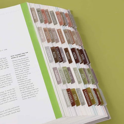Laminated Bible Tabs, Reposition Large Print Stickers, Easy to Read and Apply Bible Tabs for Women and Man (Earth Tone) - color: Earth Tone