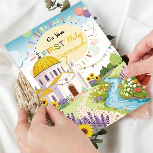 First Communion Card, Holy Communion Gift For Girls Boys - style: AM-441