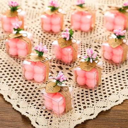 MTLEE 30 Sets Mini Bubble Candles Party Favors DIY Gift Set,Pink - color: Pink