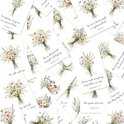 Wildflower Bible Verse Cards, 60 Mini Prayer Cards for Women - color: Wildflower