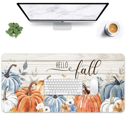 Britimes Large Mouse Pad, Mouse Pad, 31.5 x 15.7 Inch, Pumpkin Blue Orange - color: Fall Pumpkin