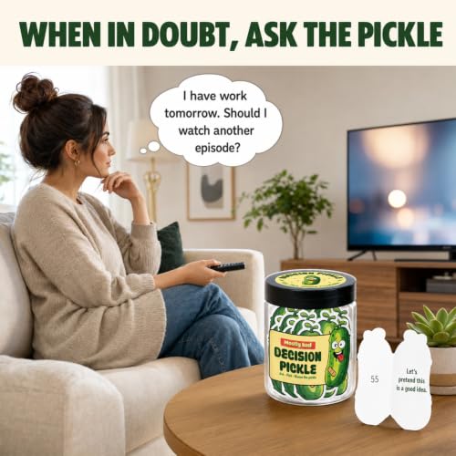 Mostly Bad Decision Pickle Jar - Funny Decision Cards Gag Gift for Teens - color: Decision Pickle Jar