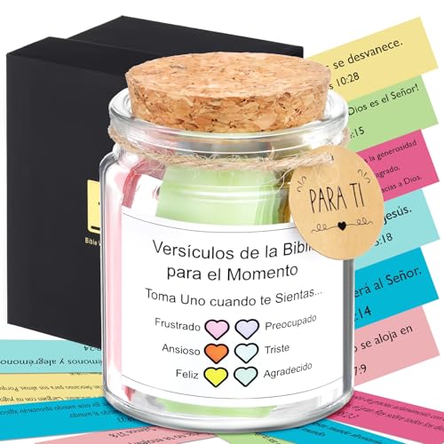 Spanish Bible Verse Jar Read Me Bible Verses Jar Tarro De Versículos Bíblicos En Español Christian Gift for Mom Women Men Regalos Cristianos Para Mujer Spanish Scripture Prayer Hope Cards with Box - style: Spanish