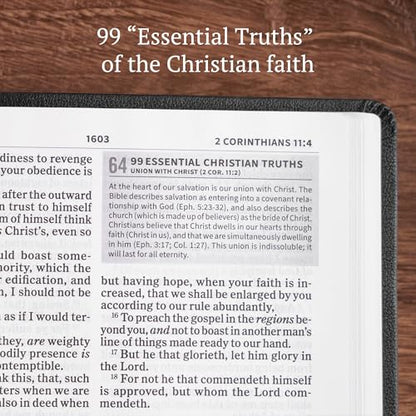 KJV Everyday Study Bible, Black LeatherTouch, KJV Holy Bible, Black Letter, Pure Cambridge Text, Study Notes and Commentary, Illustrations, Articles, Charts, Easy-to-Carry, Easy-to-Read Bible MCM Type