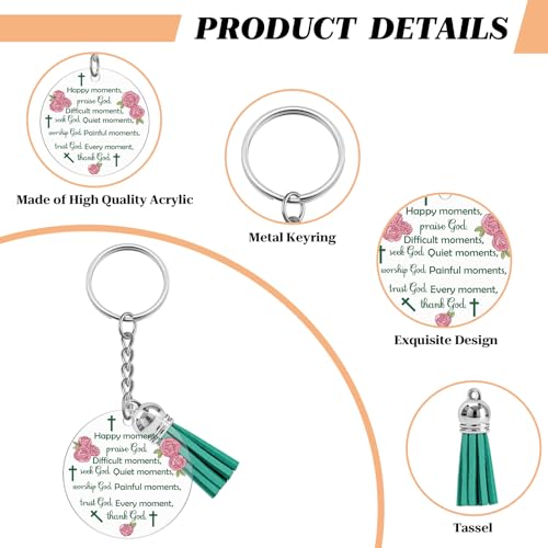 8Pcs Faith Christian Keychain for Women Bible Verse Religious Gifts for Pastor Friend Inspirational Bible Verse Key Chains Bulk for Friend Mothers Day Christmas Birthday Encouragement Keychains Bulk