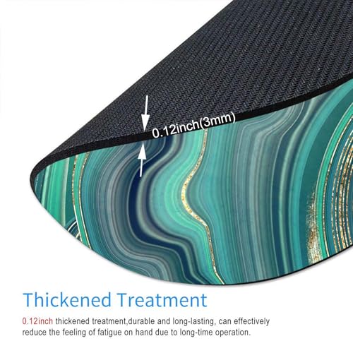 Mouse Pad, Cute Mousepad with Design, Round Luxury Green Marble Mat, Small Non-Slip Rubber Gaming Pads, Office Home Personalized Pad 7.9×7.9×0.12 inches - color: Luxury Green Marble