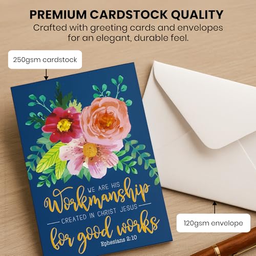 Birthday Cards 120PK with 6 Bible Verses – Christian Birthday Cards Bulk, Religious Greeting Cards with Envelopes, Scripture Cards for Men & Women, Inspirational Christian Cards for Any Occasion
