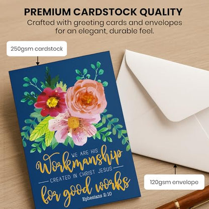 Birthday Cards 120PK with 6 Bible Verses – Christian Birthday Cards Bulk, Religious Greeting Cards with Envelopes, Scripture Cards for Men & Women, Inspirational Christian Cards for Any Occasion
