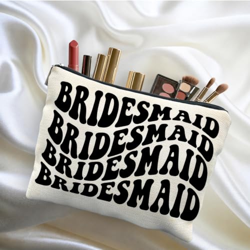 Bridesmaid Proposal Gifts Canvas Makeup Bag for Women Bestie - color: bridesmaid