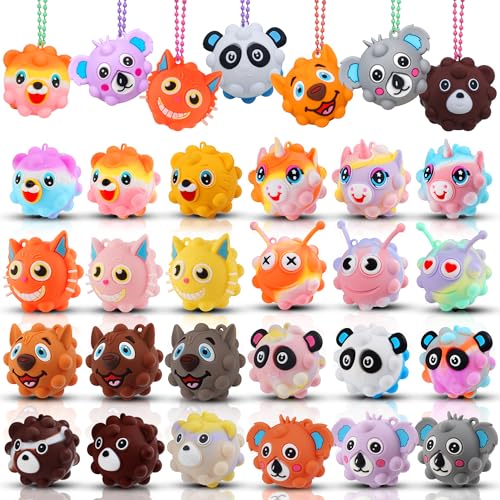 KissFree 24 PACK Animal Pop Balls Party Favors for Kids, 3D Pop Fidget Balls Toys Bulk, Gifts for Boys & Girls, Goodie Bag Stuffers, Pinata Stuffers, Treasure Box Toys, Prizes for Kids - style: 24PCS Animal Pop Ball