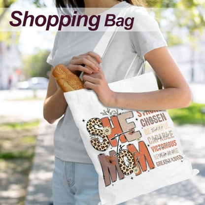Mama Mom Tote Bag Mom Birthday Gifts Canvas Tote Bag, Reusable Canvas Shoulder Bags for Grocery Shopping, Beach 01 - color: Sheismom02
