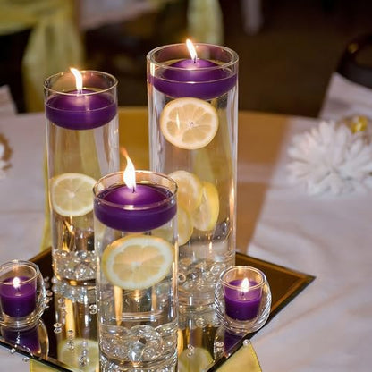 Purple Floating Candles 3 Inch 12 Pack - color: Purple, size: D：3 in