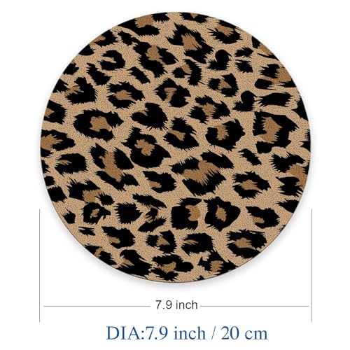 Mouse Pad, Modern Leopard Skin Pattern Mouse Pad, Washable Round Cloth Mousepad for Office Laptop, Non-Slip Rubber Base for Wireless Mouse for Computer Desk 7.9×7.9×0.12 inches - color: Modern Leopard Skin Pattern