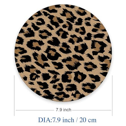 Mouse Pad, Modern Leopard Skin Pattern Mouse Pad, Washable Round Cloth Mousepad for Office Laptop, Non-Slip Rubber Base for Wireless Mouse for Computer Desk 7.9×7.9×0.12 inches - color: Modern Leopard Skin Pattern