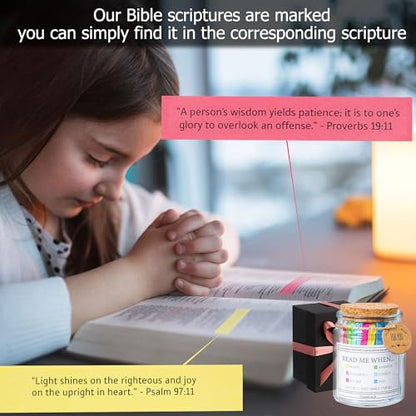 Bible Verse Jar, Read Me When Bible Verses Jar for Daily Encouragement - color: Bible Jar of Emotions and Feelings