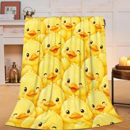 Cute Yellow Duck Throw Blanket Kawaii Duckling Stuff Gifts 50''X60'' - color: Duck, size: 50''x60''