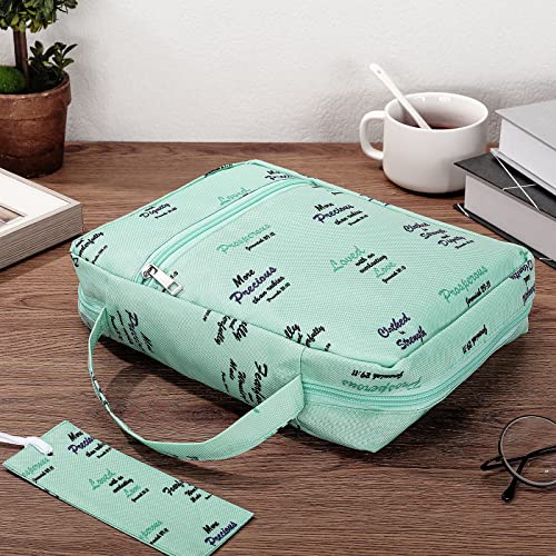 Laumoi Bible Cover Case for Women 10'' Floral Bible Cover Case Women Portable Protective Bag for Bible Study Supplies(Motivational Words) - style: Motivational Words